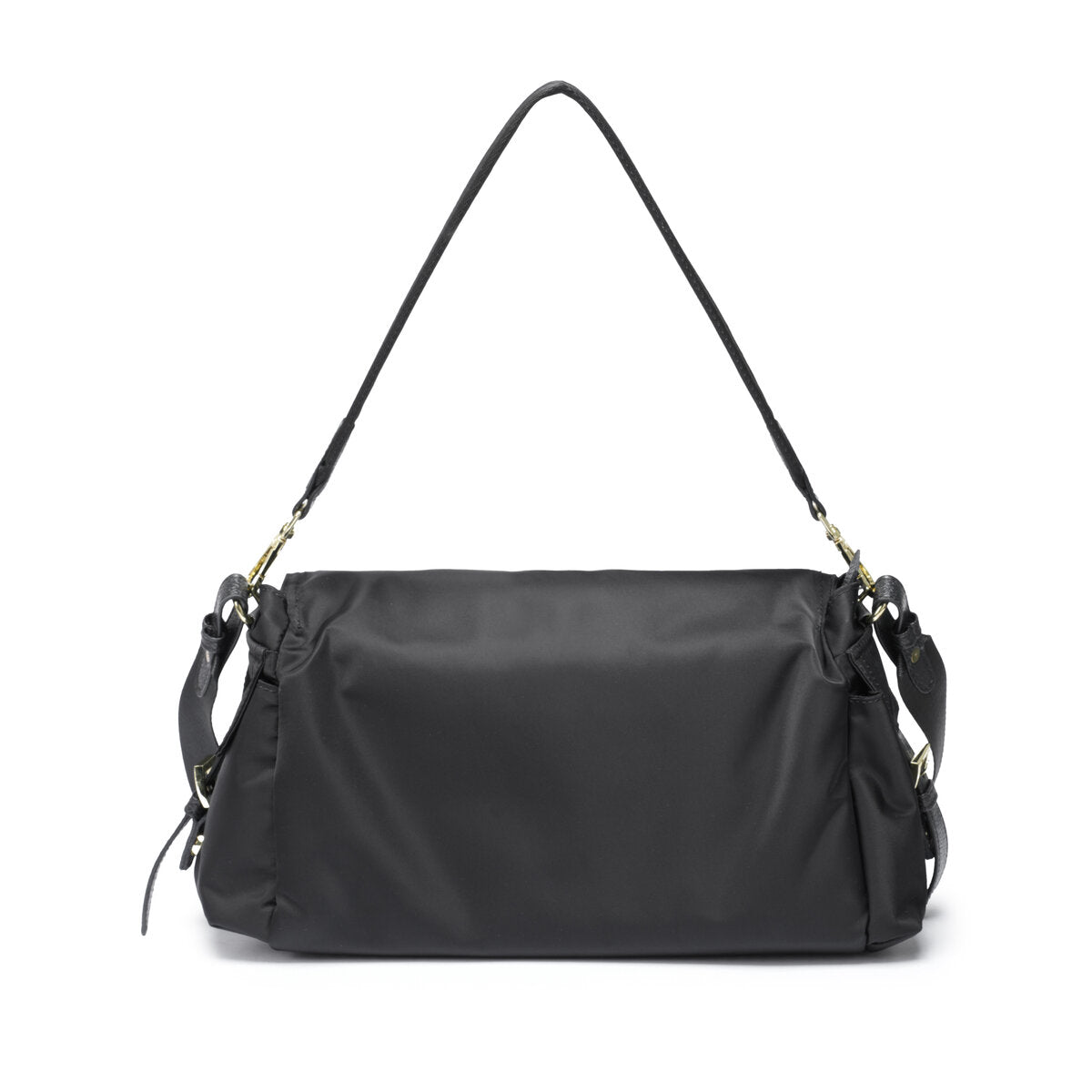 Water-Resistant Ballistic Nylon Messenger Bag with Leather Buckle – Multi-Pocket Crossbody Commuter Bag