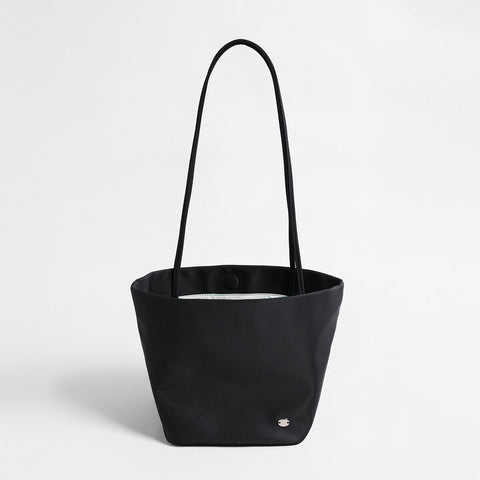 Waterproof Nylon Slouchy Bucket Tote – Minimalist Market Basket Shoulder Bag