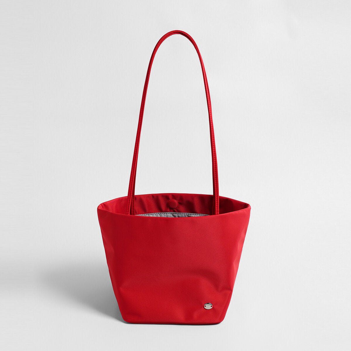 Waterproof Nylon Slouchy Bucket Tote – Minimalist Market Basket Shoulder Bag