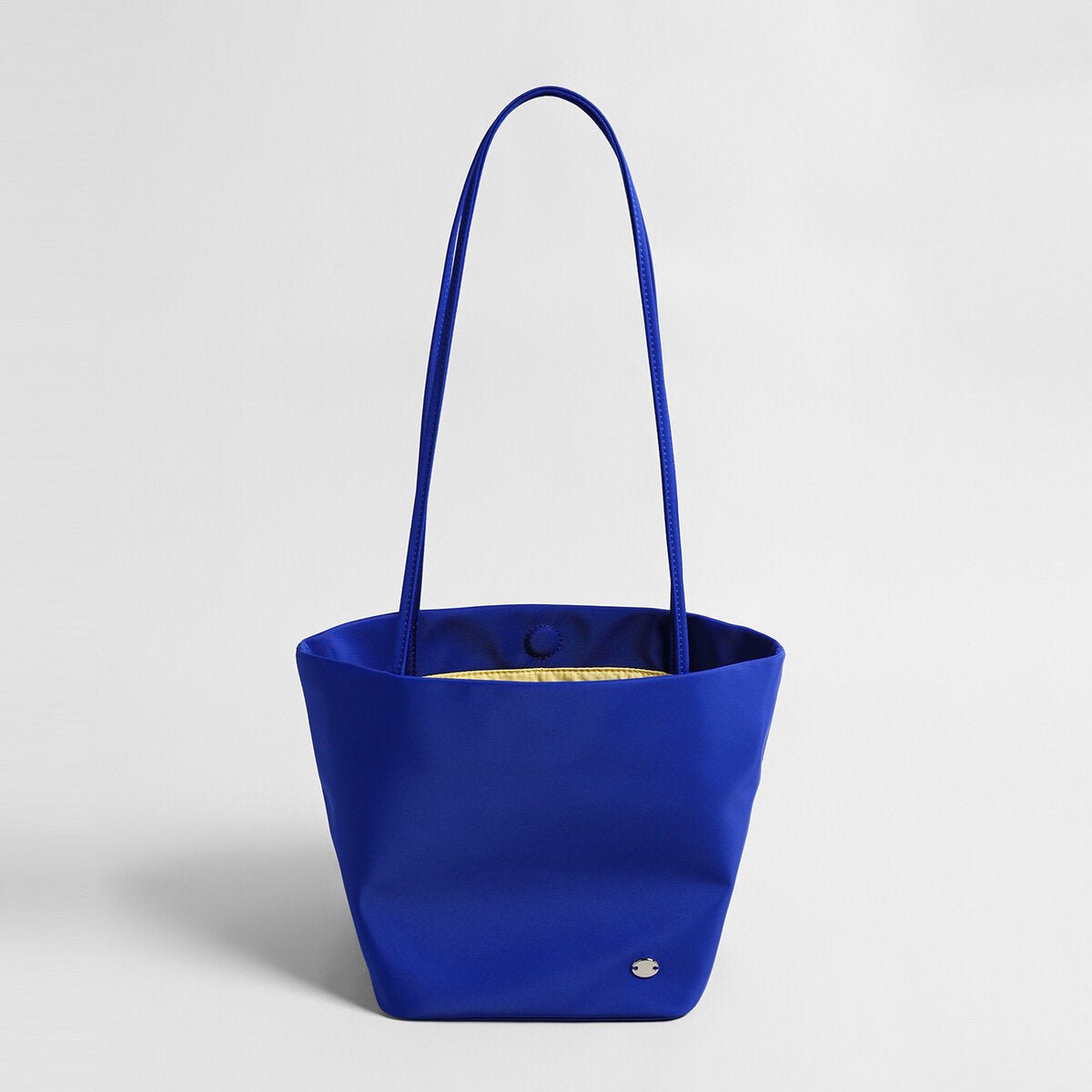 Waterproof Nylon Slouchy Bucket Tote – Minimalist Market Basket Shoulder Bag