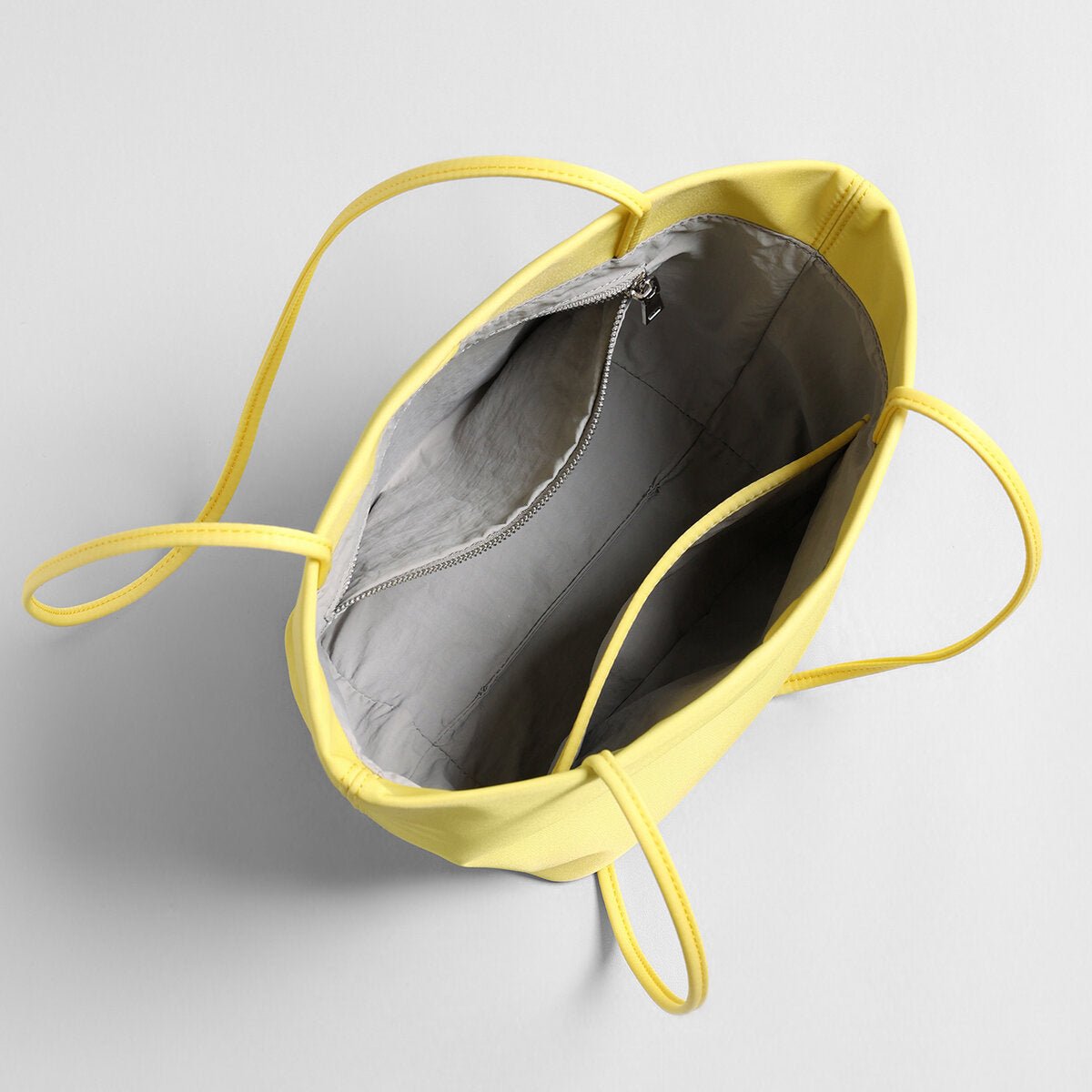 Waterproof Nylon Slouchy Bucket Tote – Minimalist Market Basket Shoulder Bag