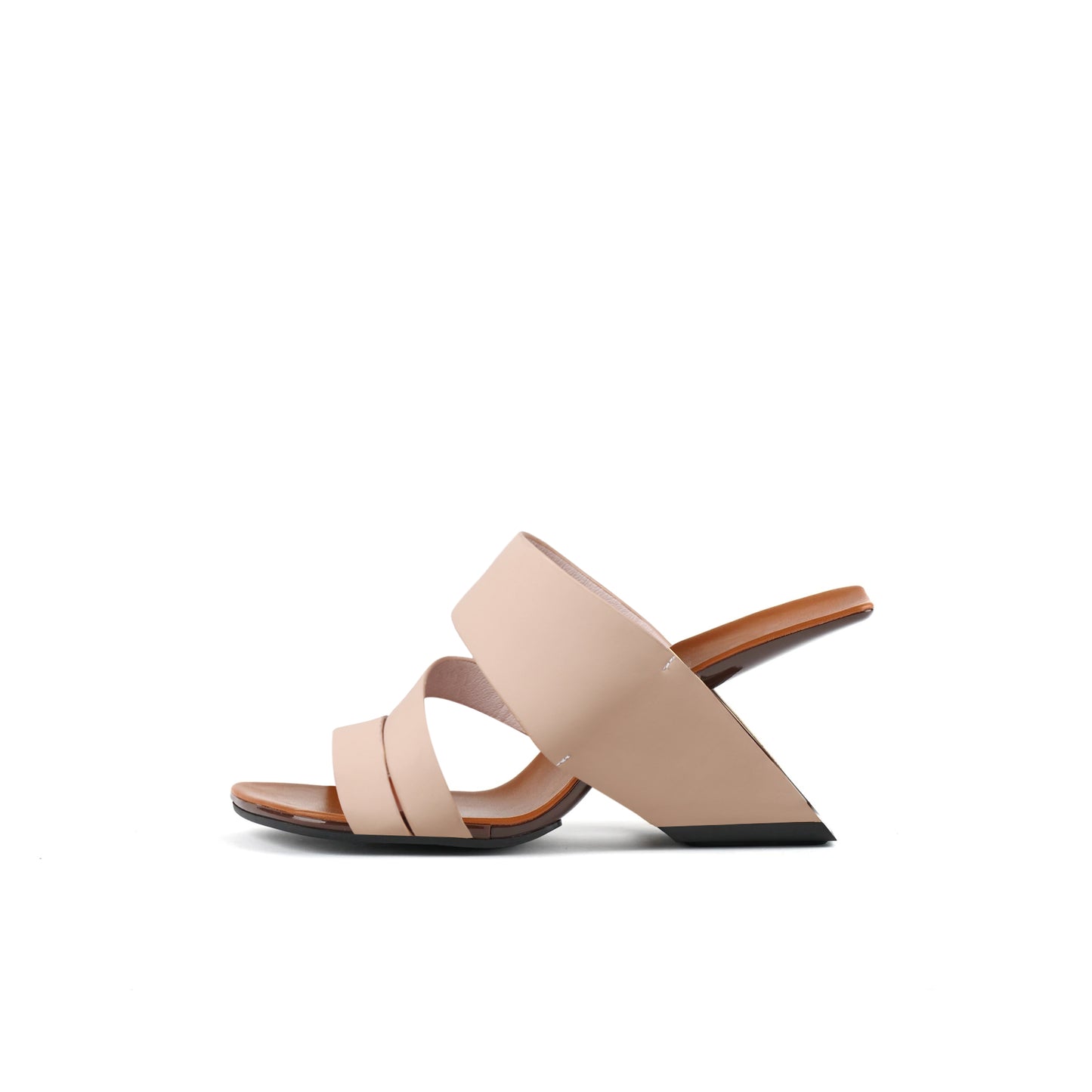 wave strap heel less mules all apricot 1
