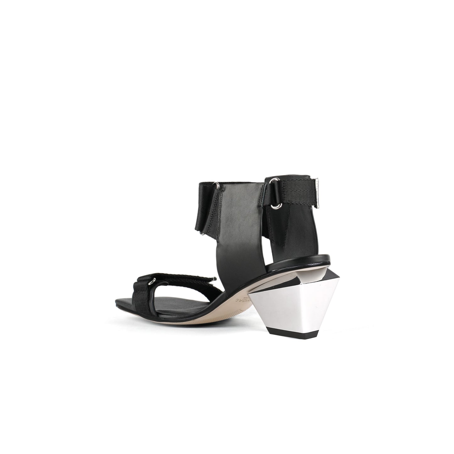 wave strap slip on sandals all black 4