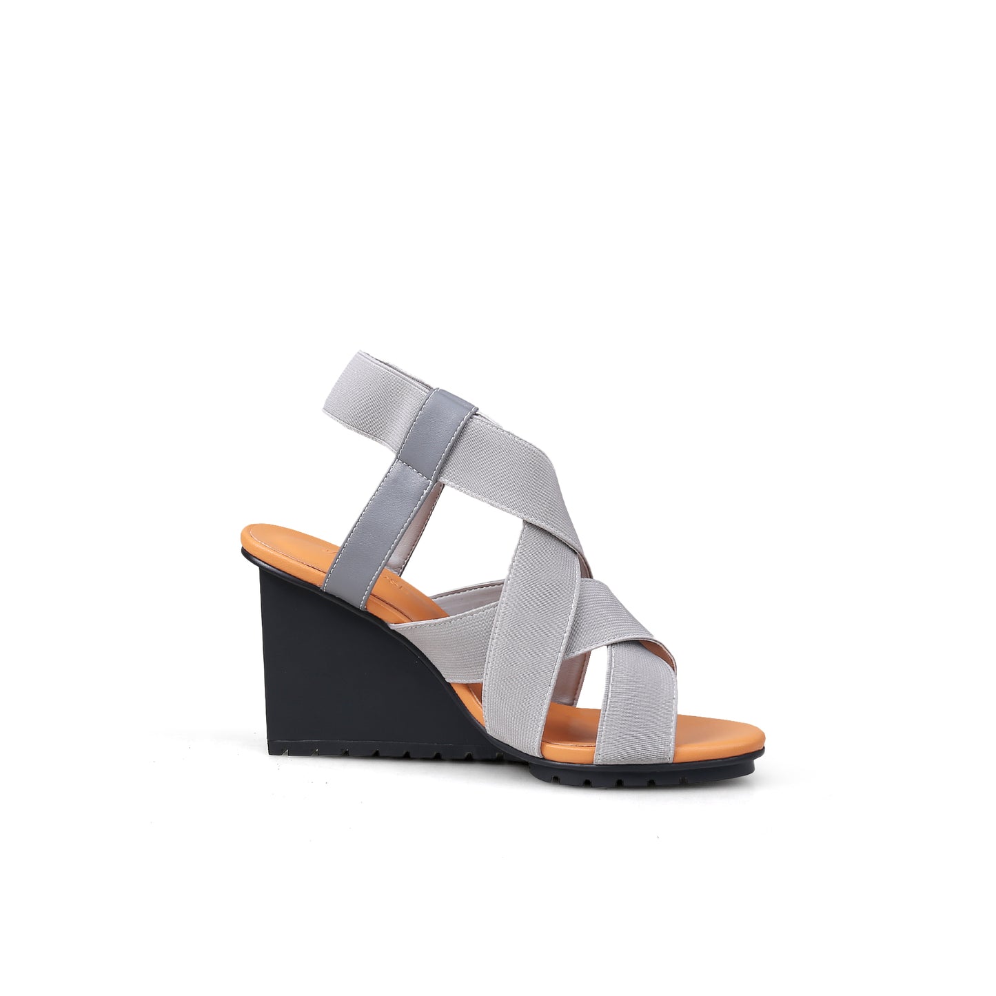weave open toe ankle strap wedges all grey 3