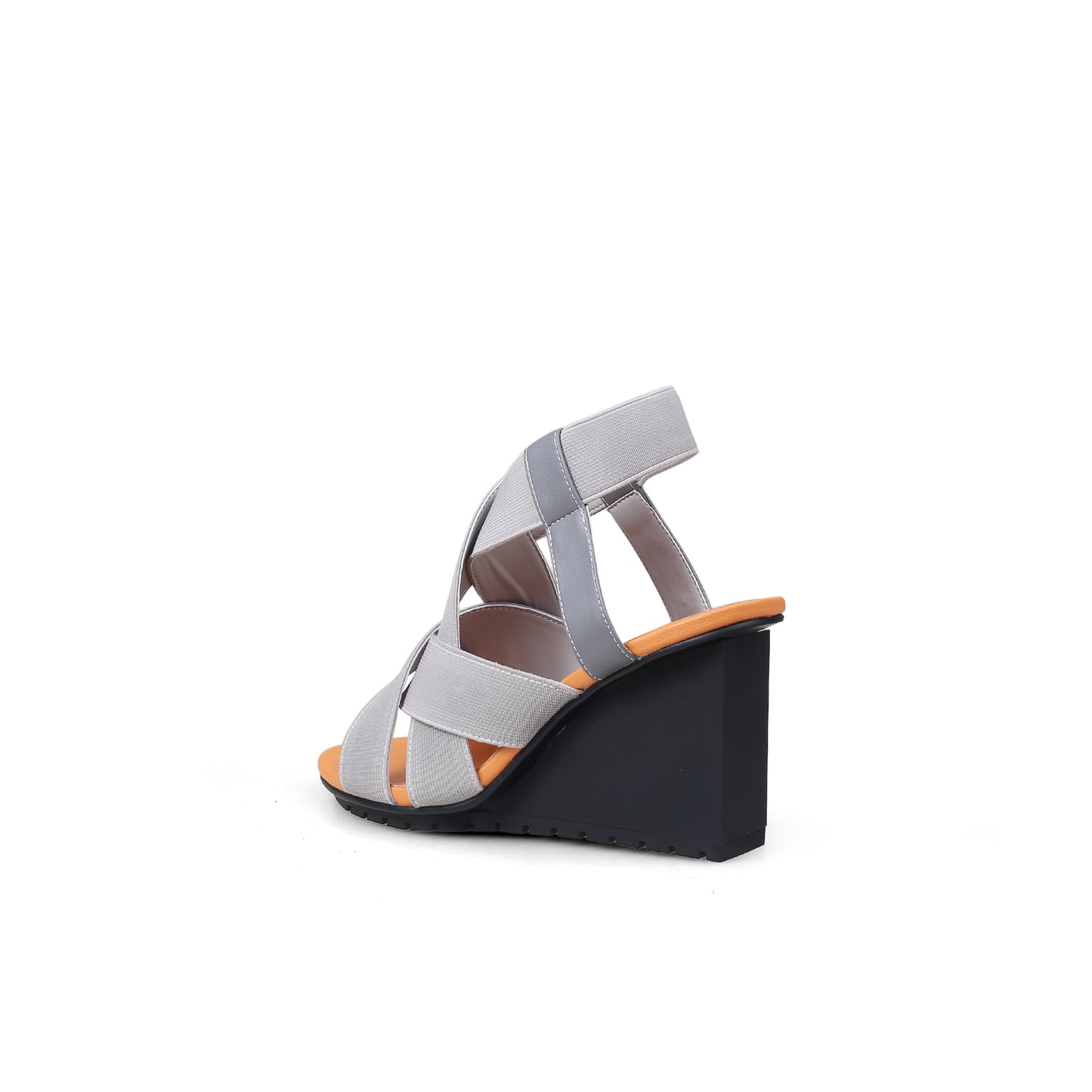 weave open toe ankle strap wedges all grey 4