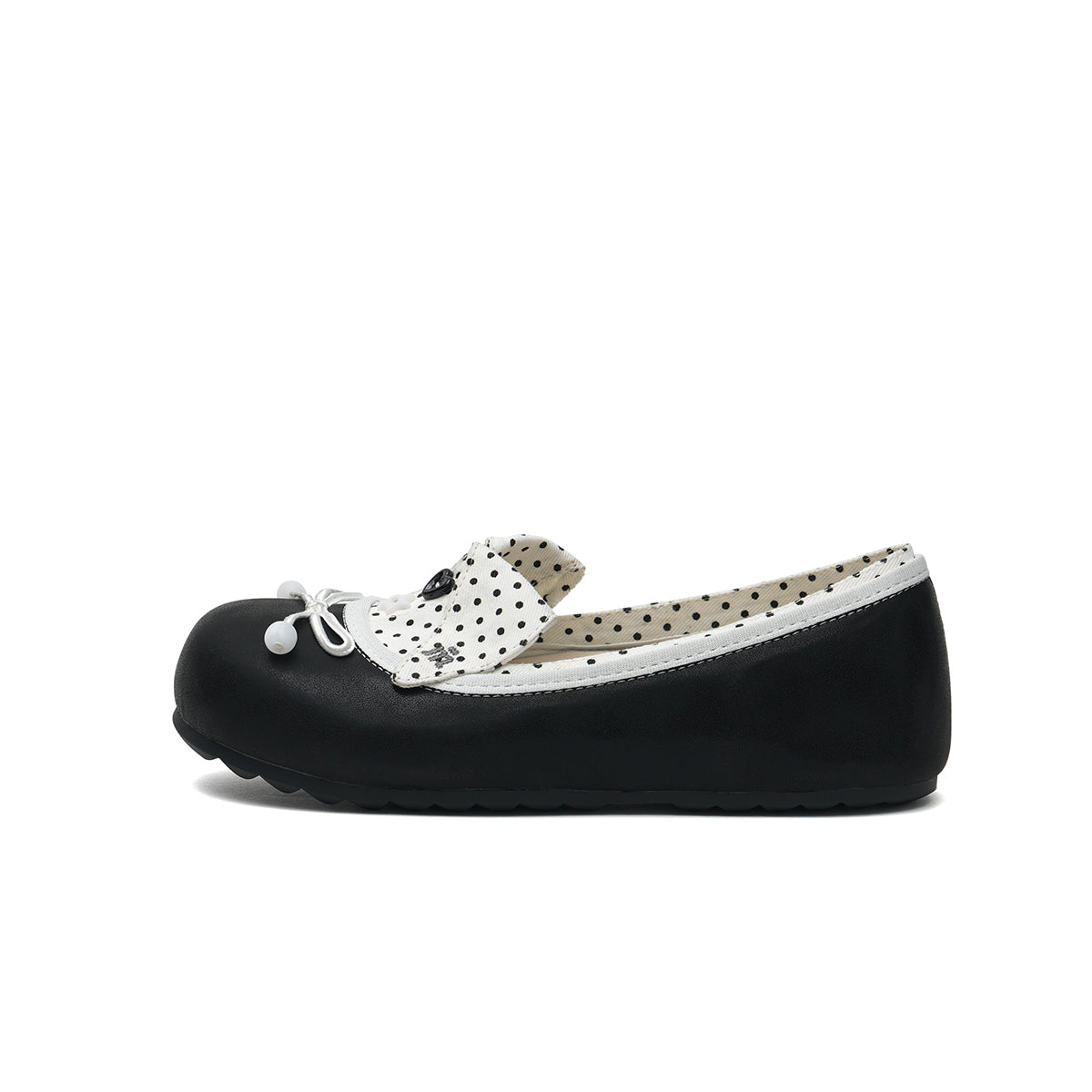 Whimsical Collar Bow Round Toe Ballet Flats