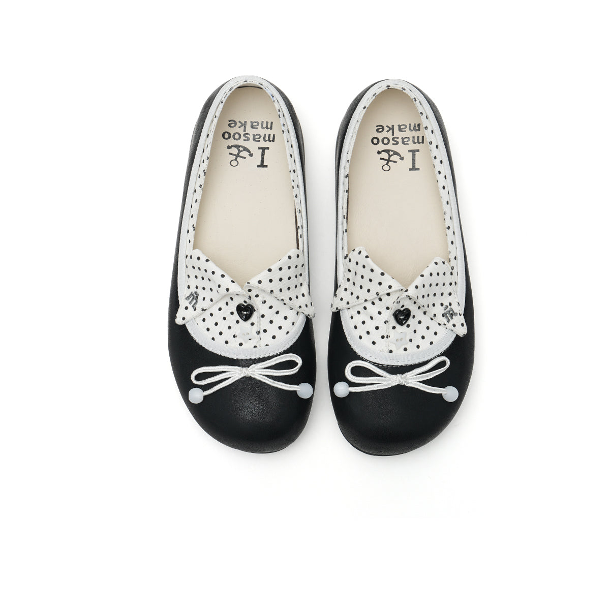 Whimsical Collar Bow Round Toe Ballet Flats