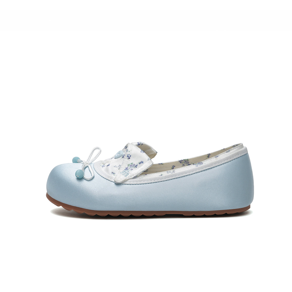 Whimsical Collar Bow Round Toe Ballet Flats