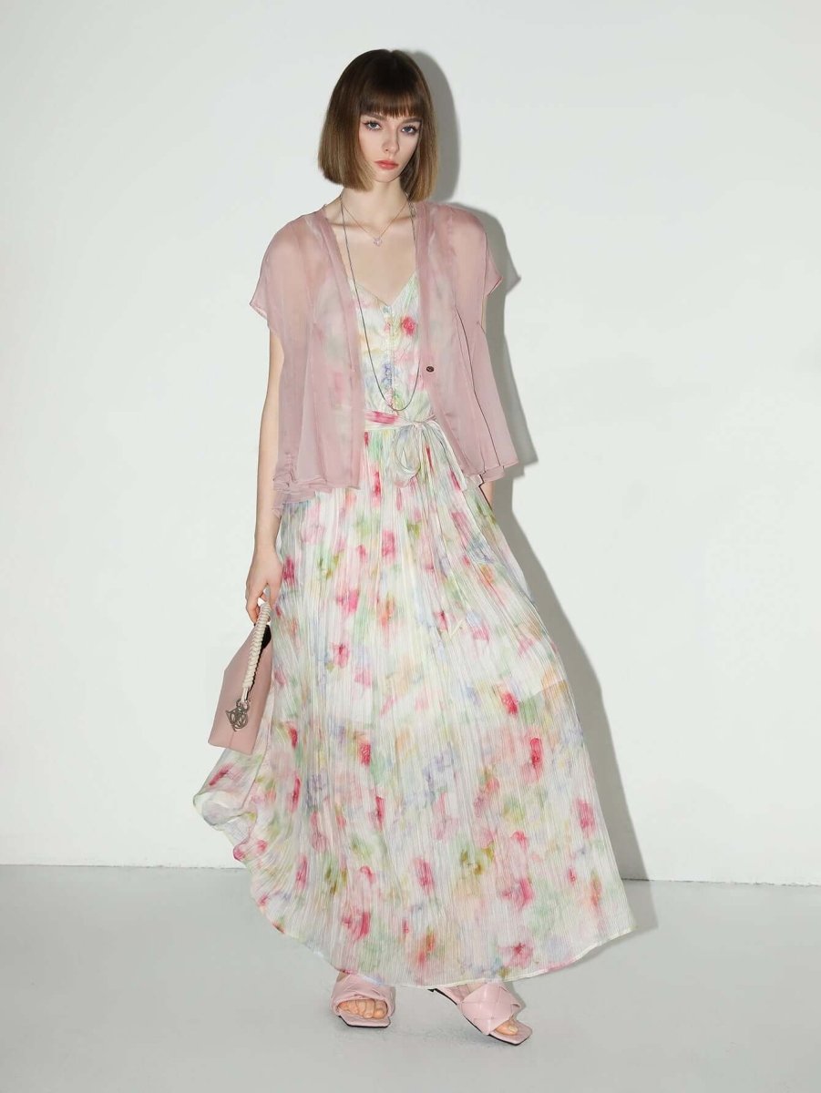 whimsical fairy long flowy summer dress all floral 2