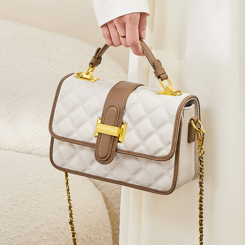 white grandeur satchel bag all 5