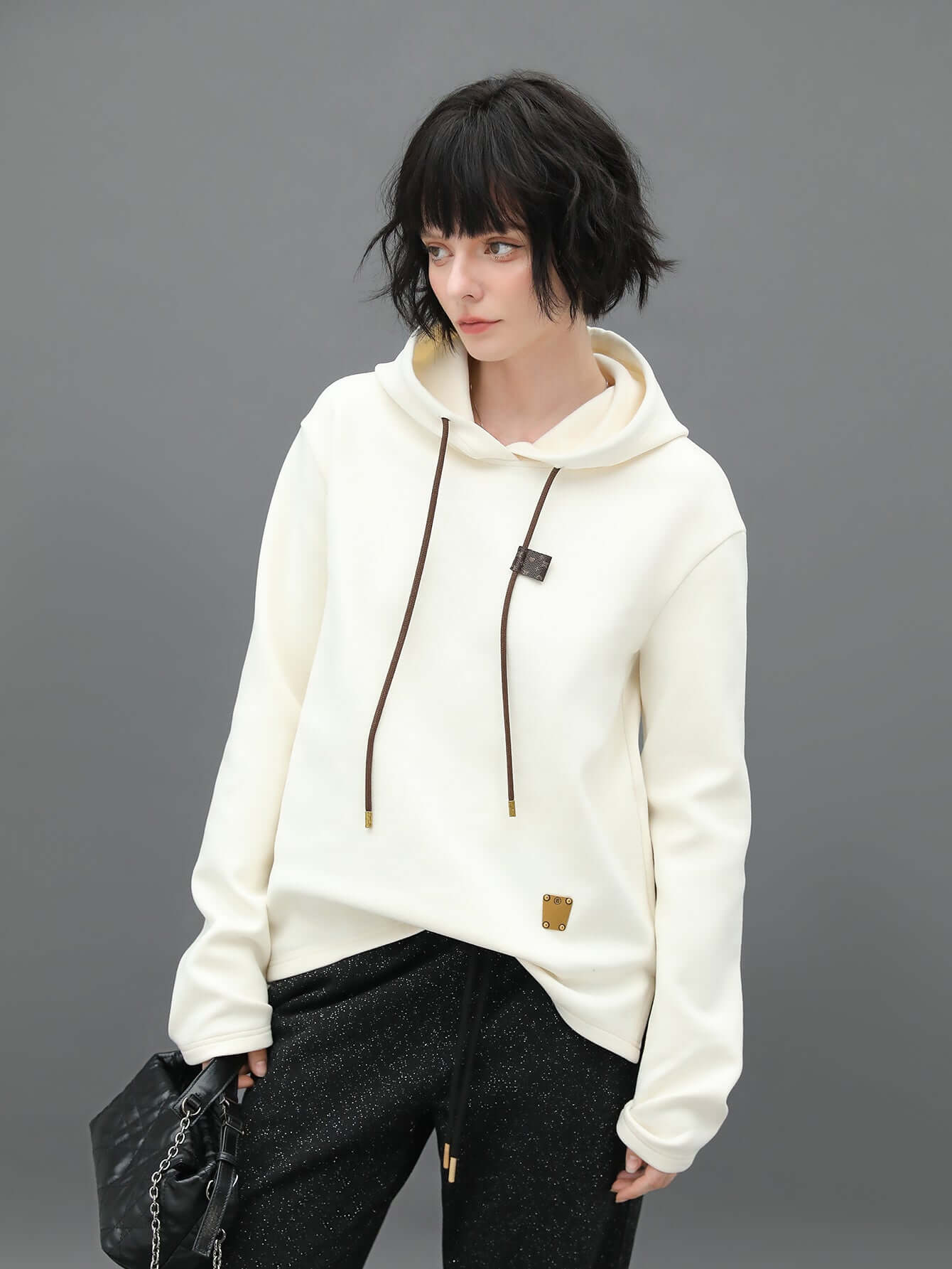 white thermal hooded sweater all white 2