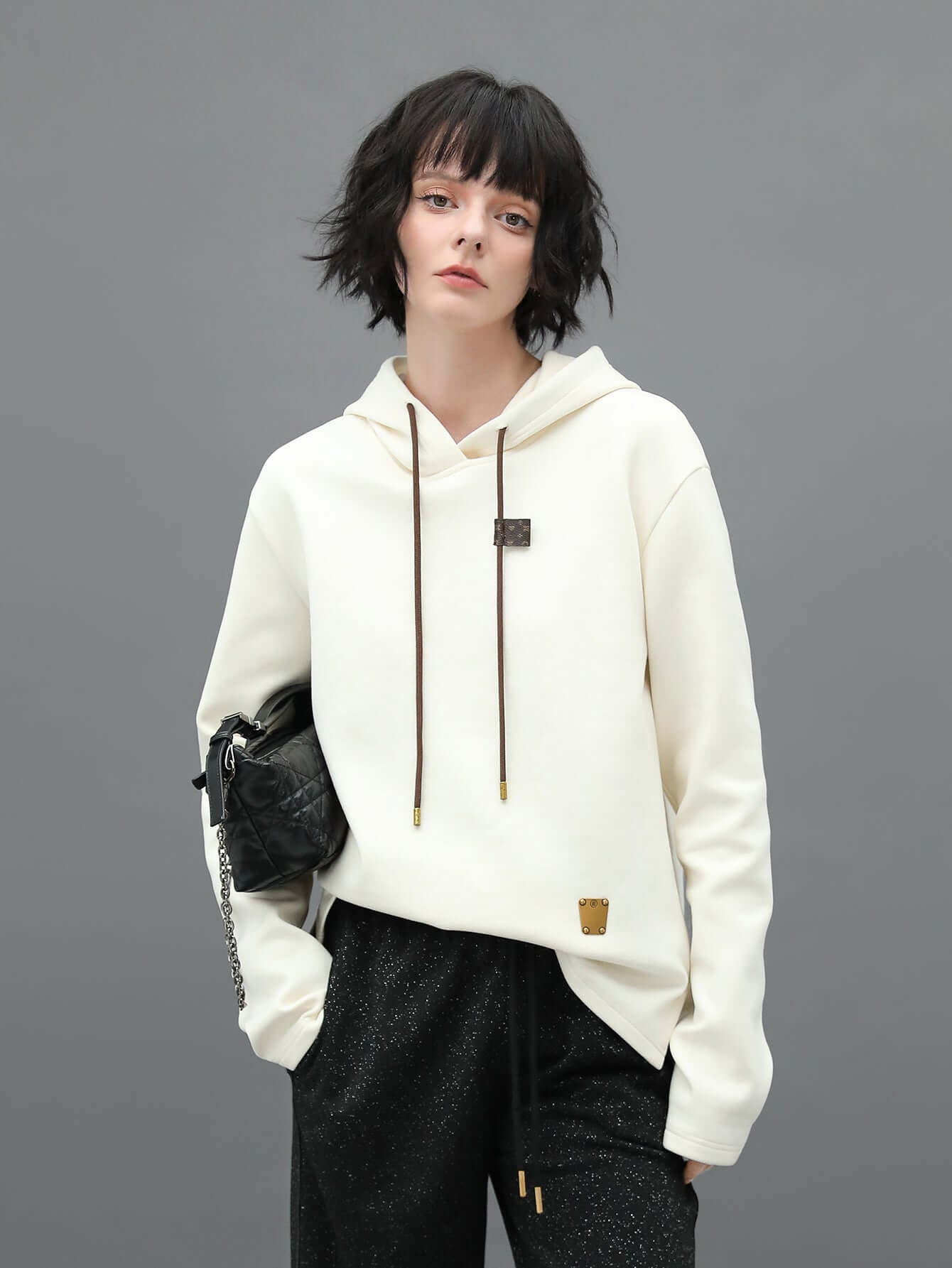 white thermal hooded sweater all white 3