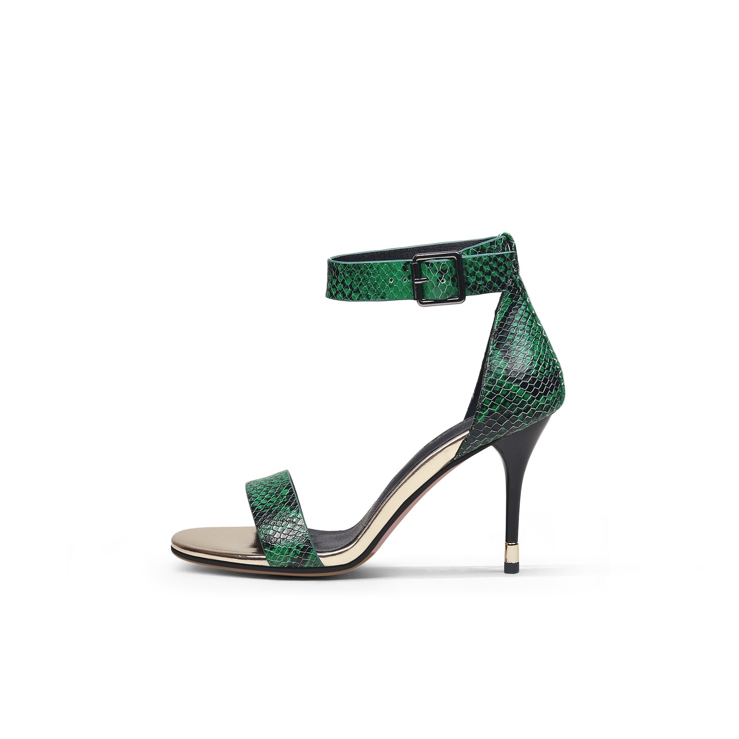 wild ankle strap heels all green 1