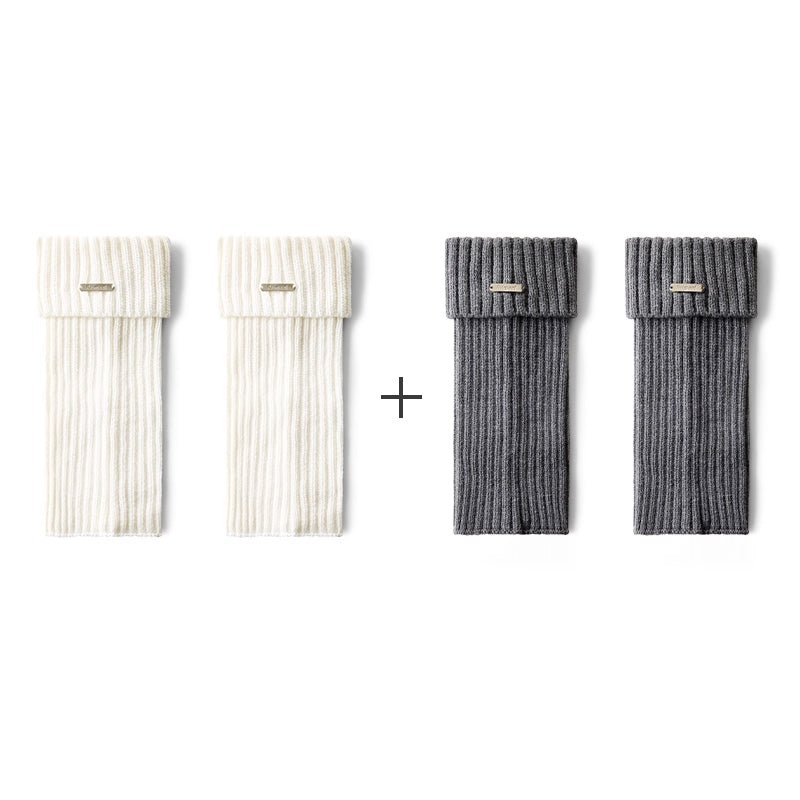Women's 30cm Cuffed Ribbed Leg Warmers – Autumn & Winter 2 - Pair Set