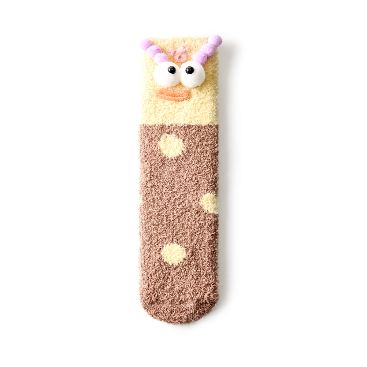 Women's 3D Monster Face Coral Velvet Mid-Calf Socks - 3 Pair Winter Set