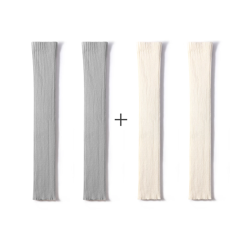 Women's 67cm Ribbed Long Sock Covers – Autumn & Winter 2-Pair Set