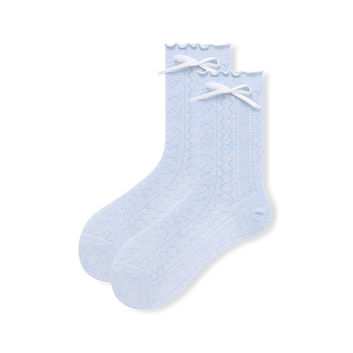 Women's Ballet Bow Pointelle Mid - Calf Socks - 3 Pair Summer Set