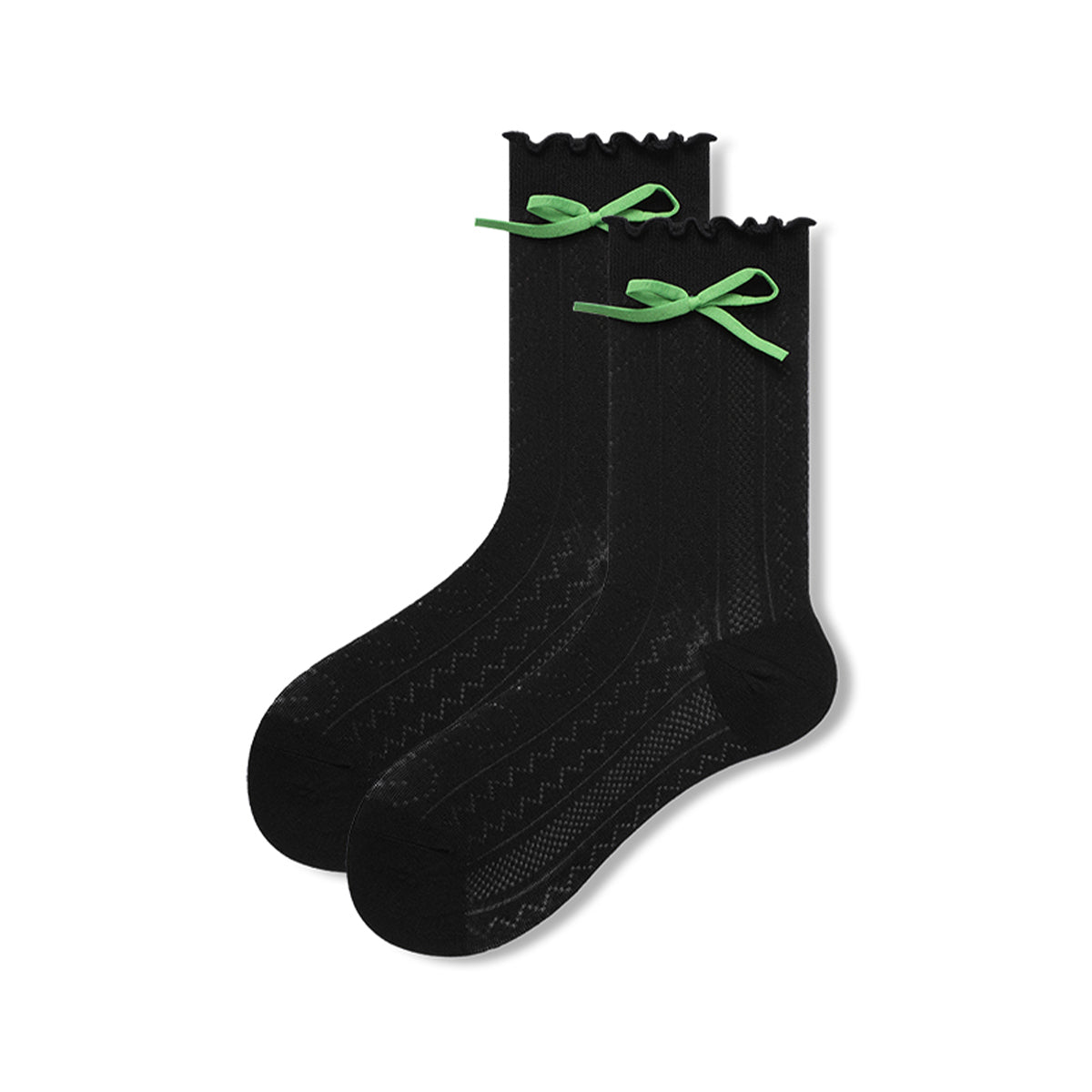 Women's Ballet Bow Pointelle Mid - Calf Socks - 3 Pair Summer Set