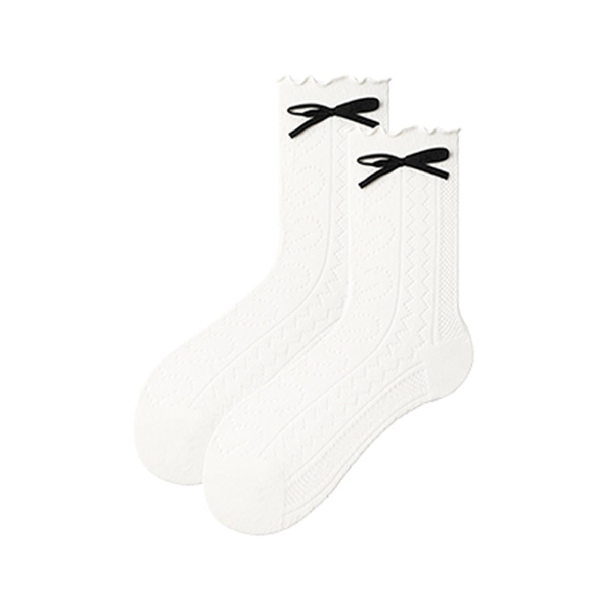 Women's Ballet Bow Pointelle Mid - Calf Socks - 3 Pair Summer Set