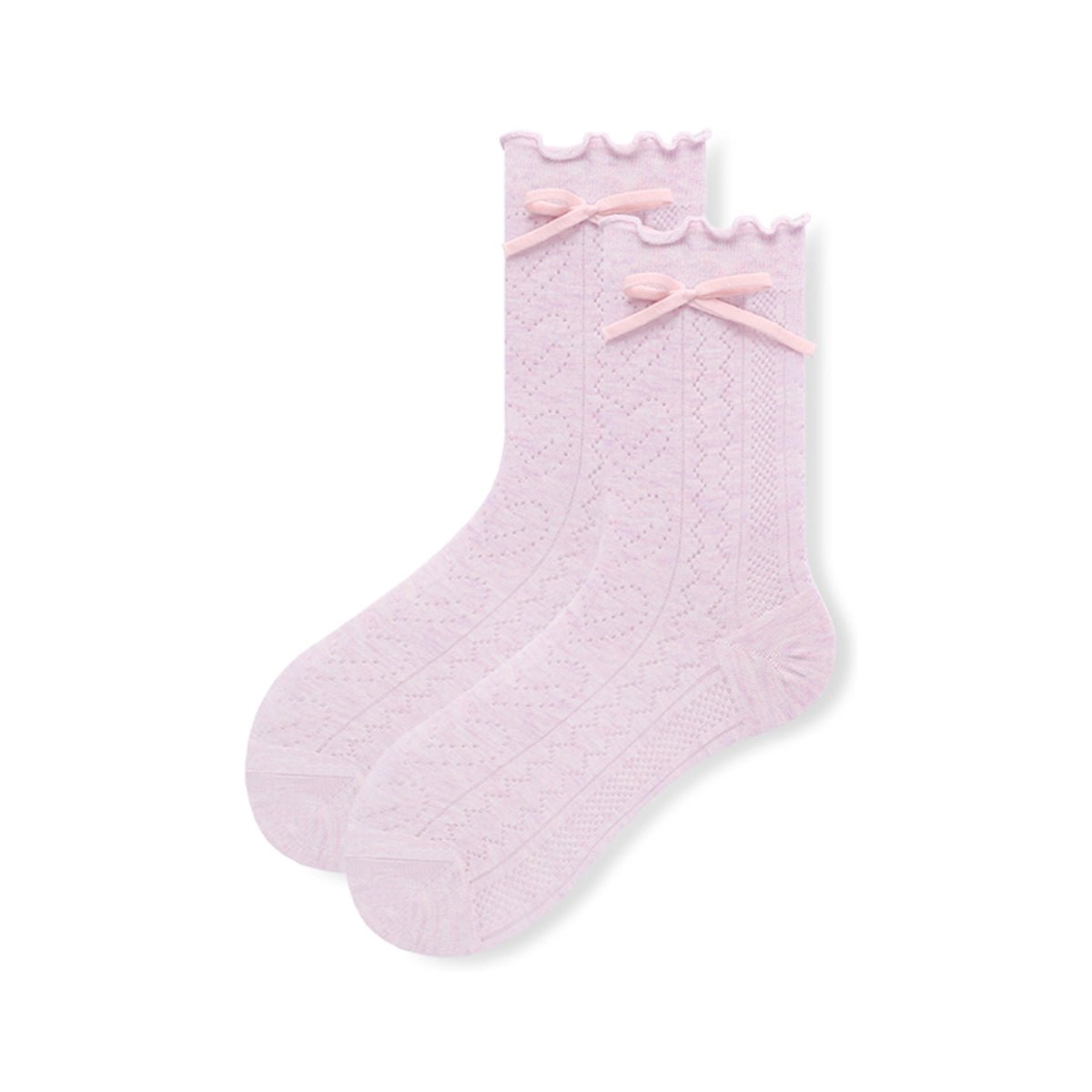 Women's Ballet Bow Pointelle Mid - Calf Socks - 3 Pair Summer Set