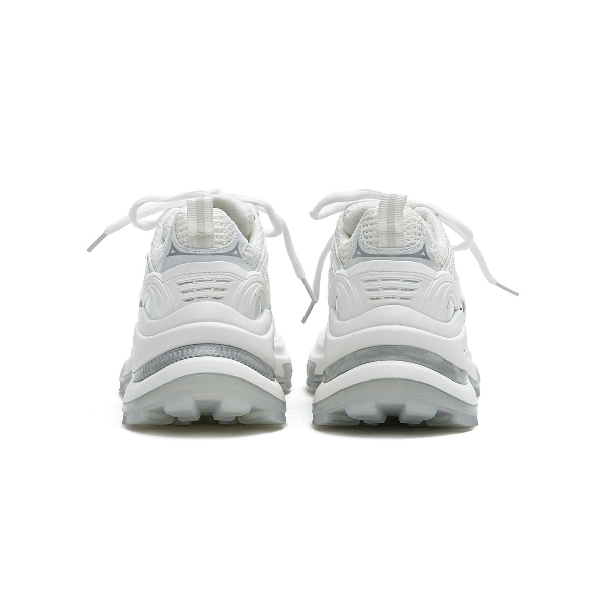 Women's Breathable Mesh Platform Sneakers – Metallic Sculpted Sole Trainers