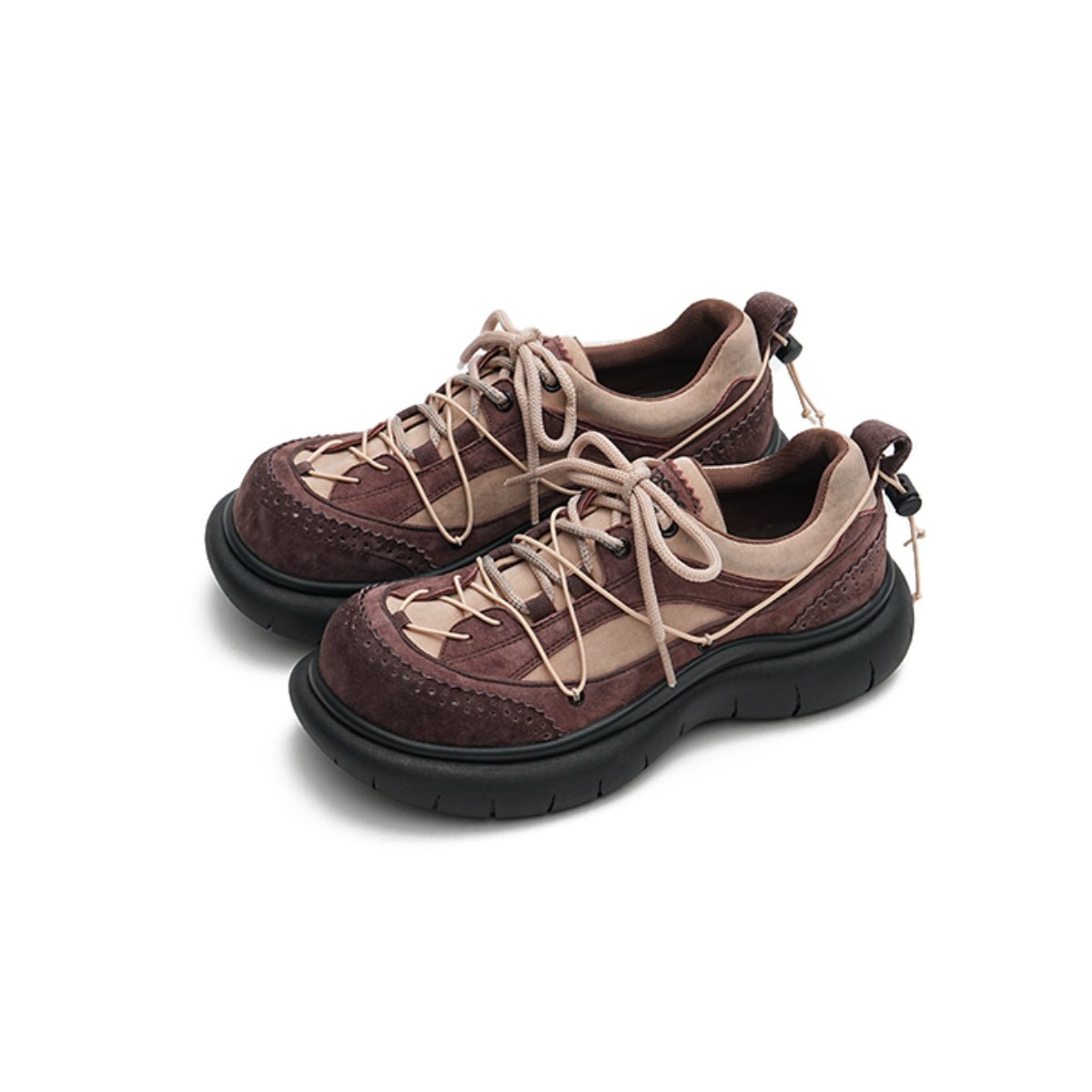 Women's Brogue - Detail Chunky Platform Sneakers – Cage Lace Winter Shoes