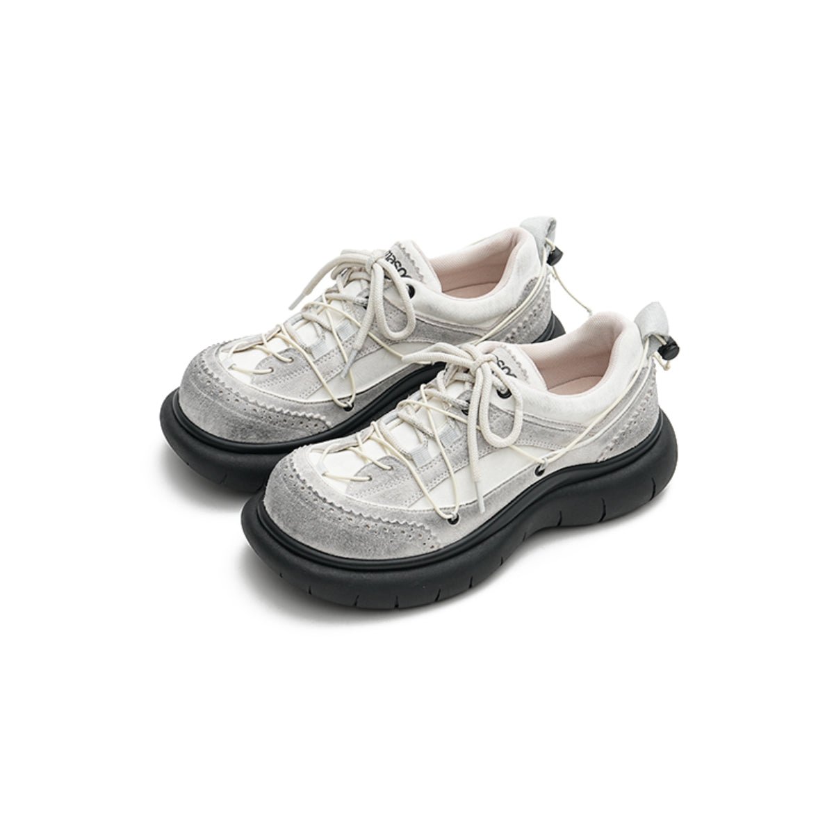 Women's Brogue - Detail Chunky Platform Sneakers – Cage Lace Winter Shoes