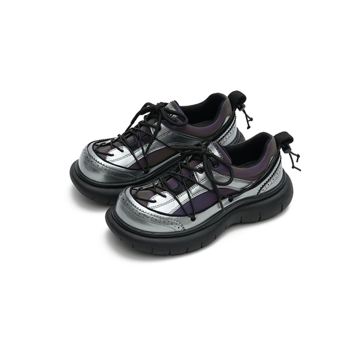 Women's Brogue - Detail Chunky Platform Sneakers – Cage Lace Winter Shoes