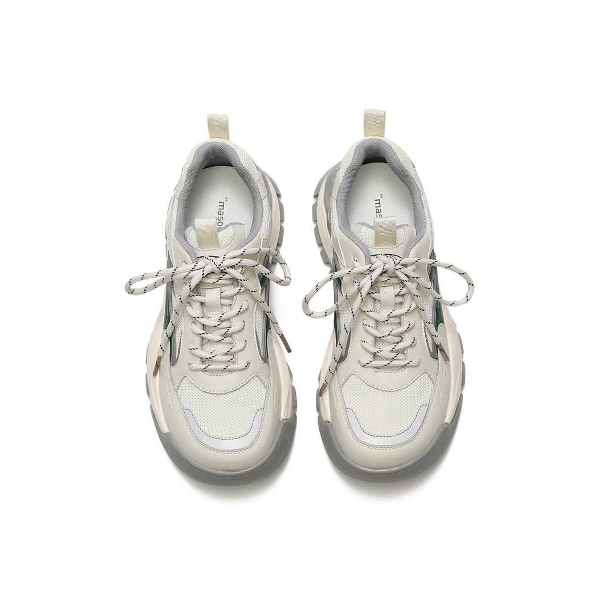 Women's Chunky Platform Sneakers with Green Wave Accent