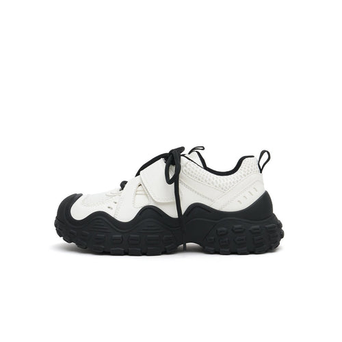 Women's Chunky Wavy Sneakers – Technical Mesh Platform Trainers