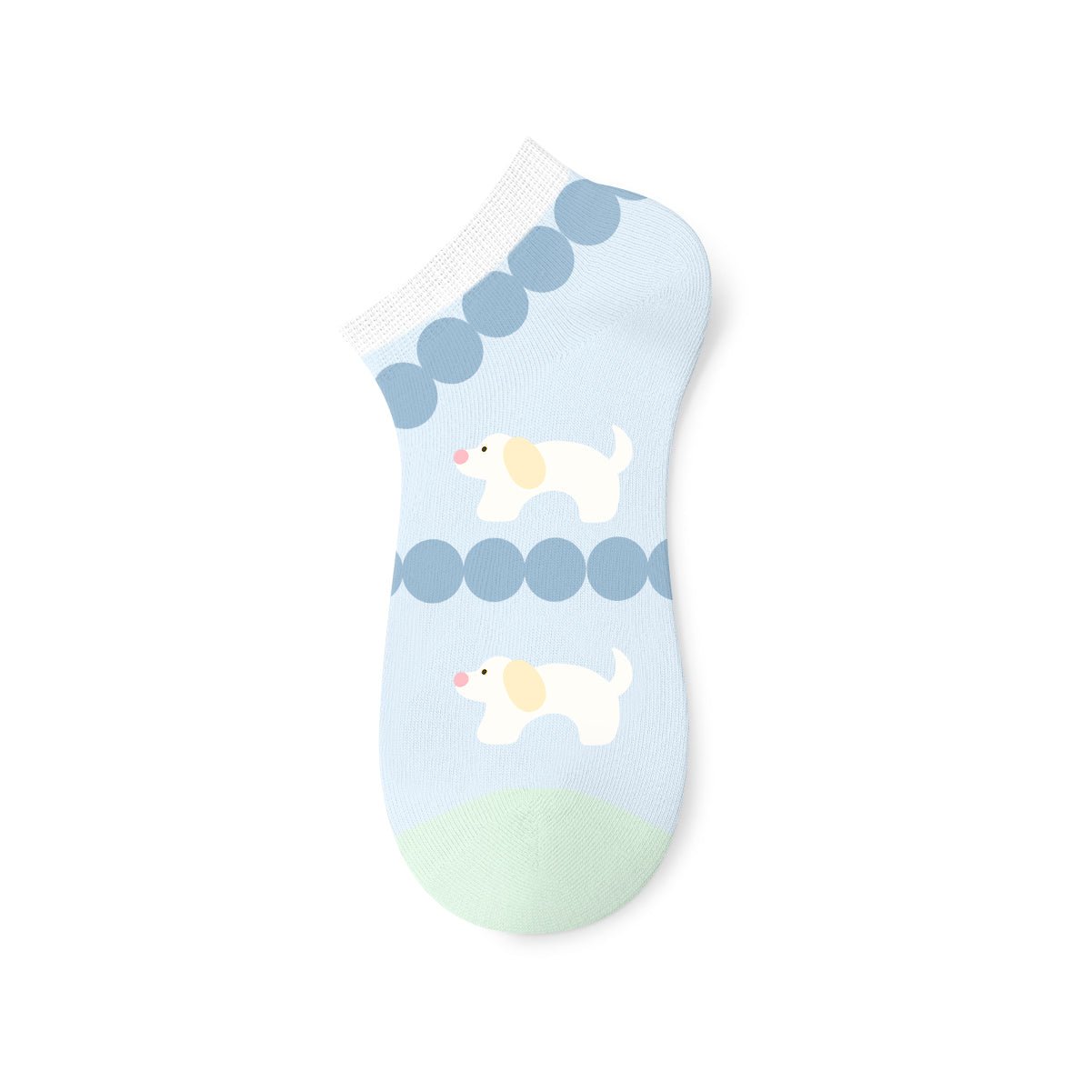 Cute Pastel Animal Illustration Ankle Socks – Women's 5 - Pair Thin Summer Set