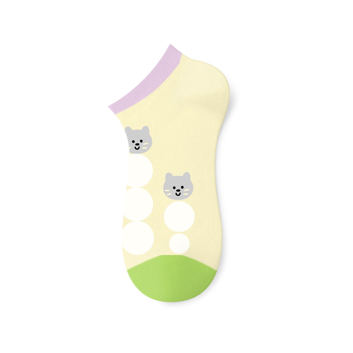 Cute Pastel Animal Illustration Ankle Socks – Women's 5 - Pair Thin Summer Set