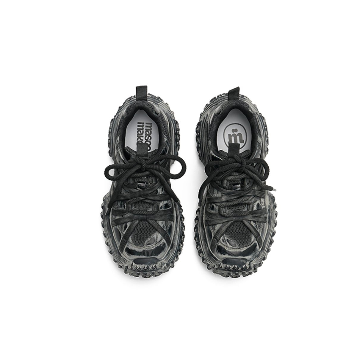 Women's Distressed Chunky Platform Sneakers – Caged Lace - Up Trainers