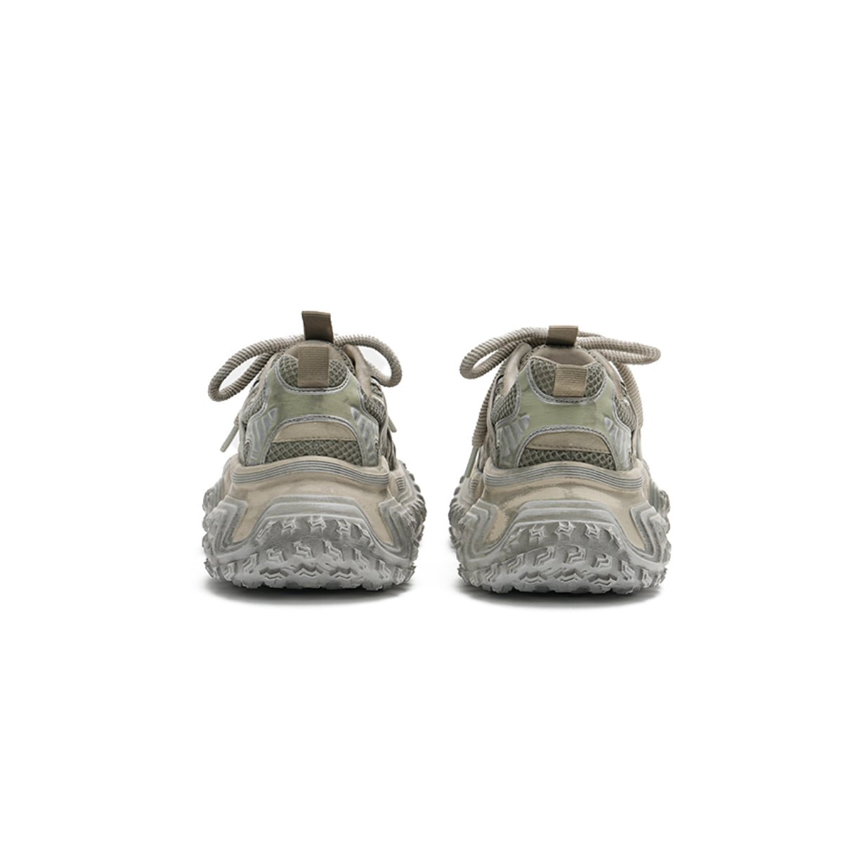 Women's Distressed Chunky Platform Sneakers – Caged Lace - Up Trainers