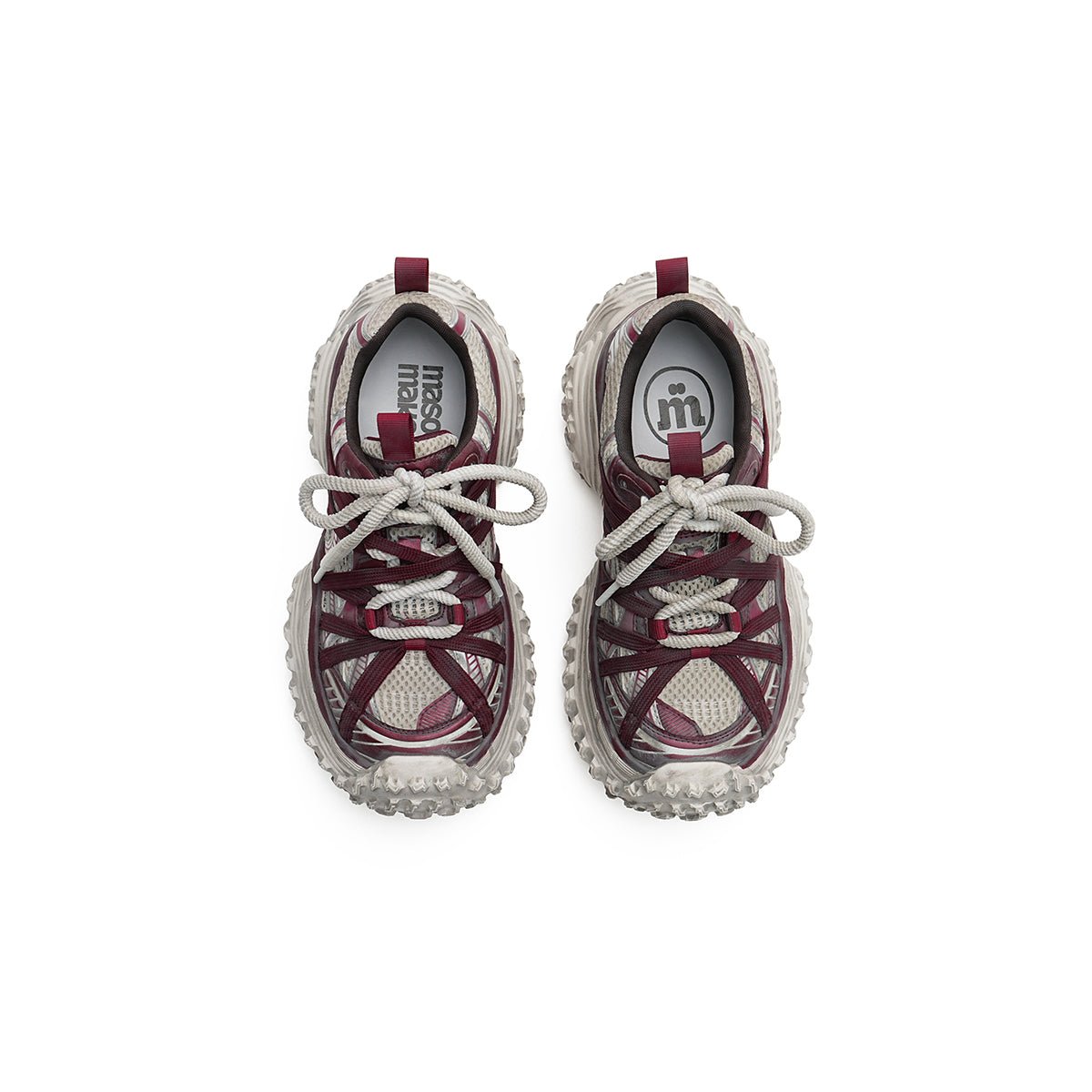 Women's Distressed Chunky Platform Sneakers – Caged Lace - Up Trainers