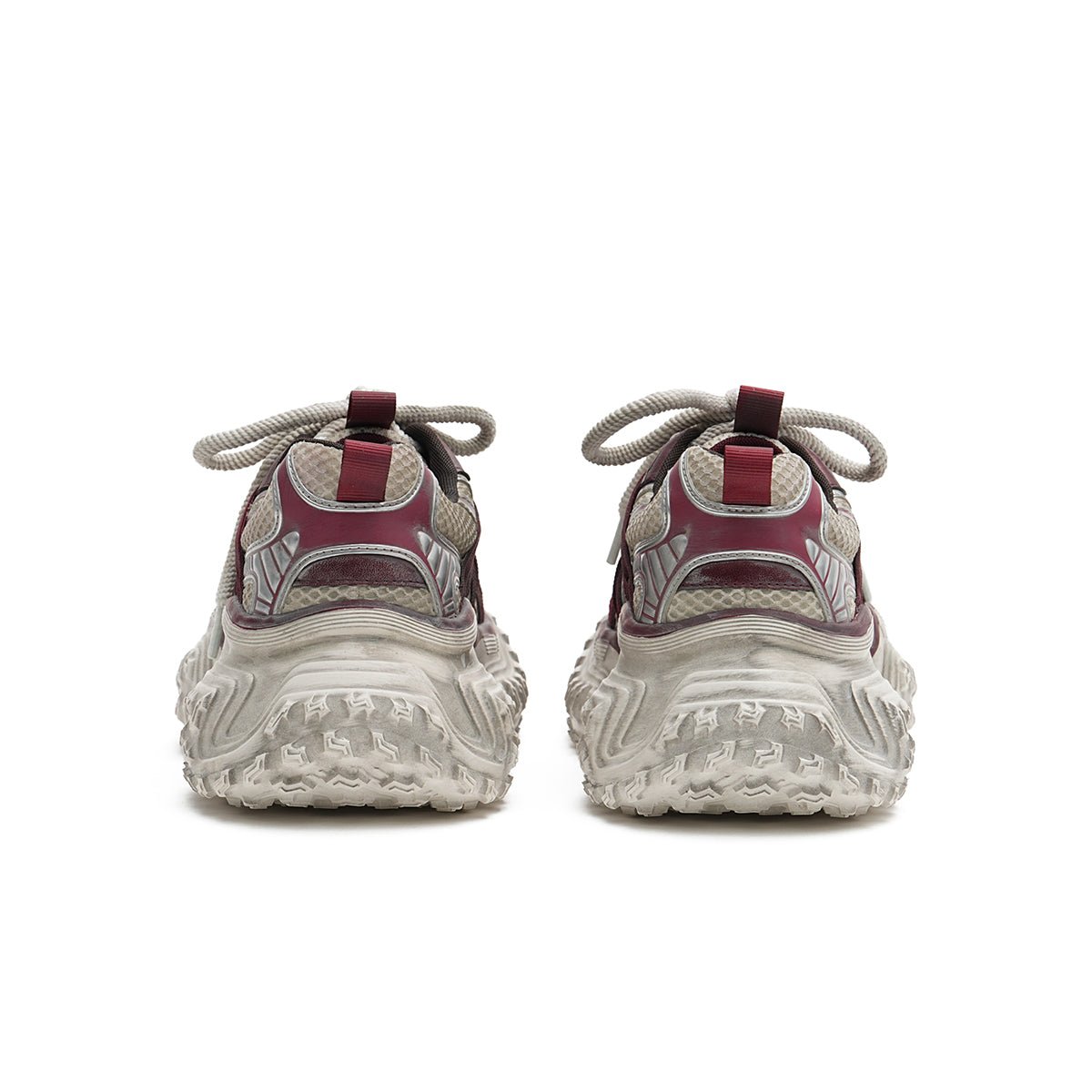 Women's Distressed Chunky Platform Sneakers – Caged Lace - Up Trainers