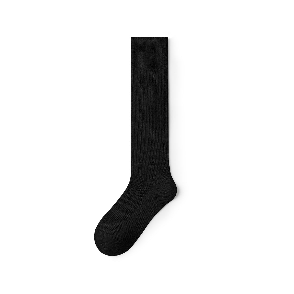 Women's Double - Needle Ribbed Knee - High Socks – 2 - Pair All - Season Solid Color Set