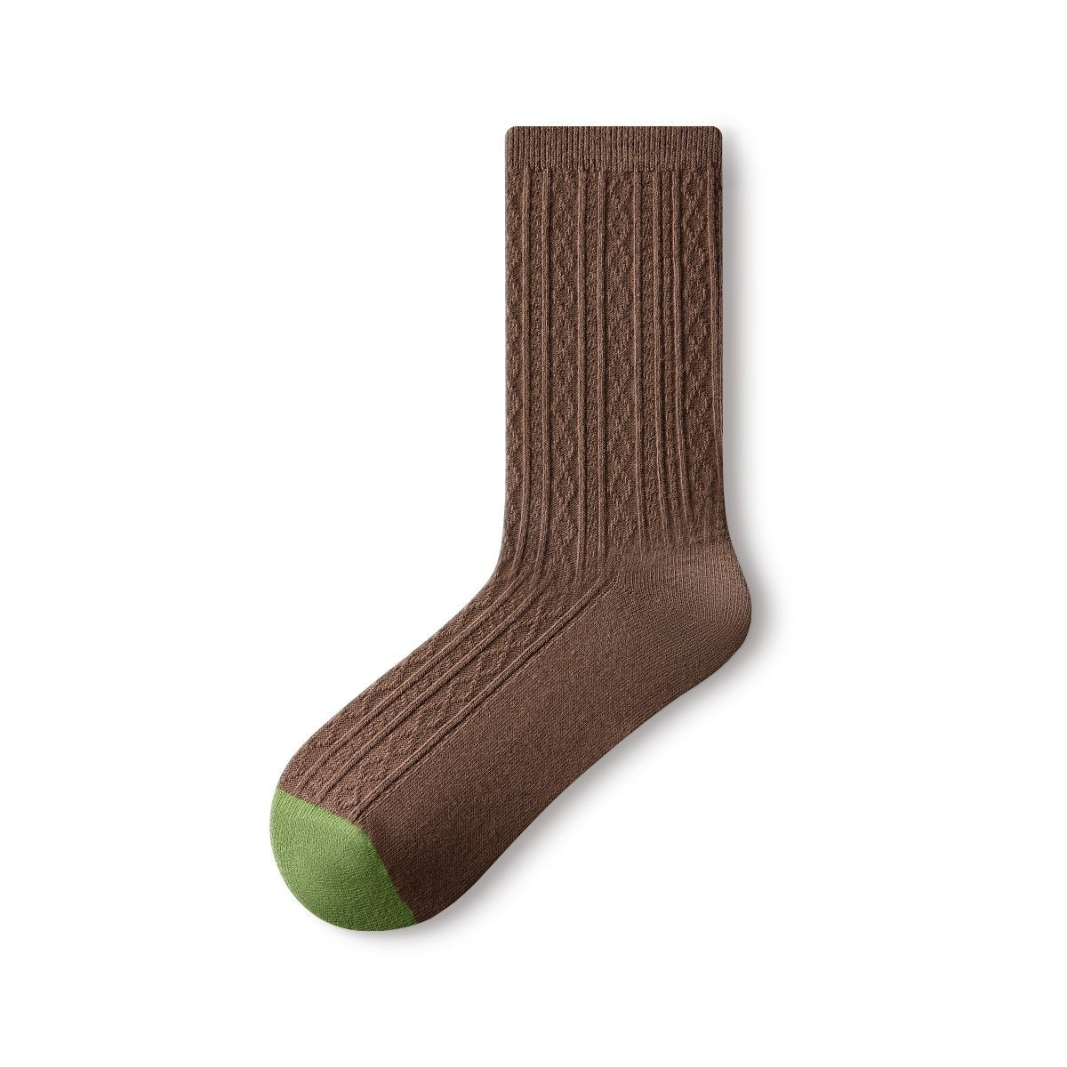 Women's Earth Tone Heritage Pattern Wool Mid - Calf Socks - 5 Pair Winter Set