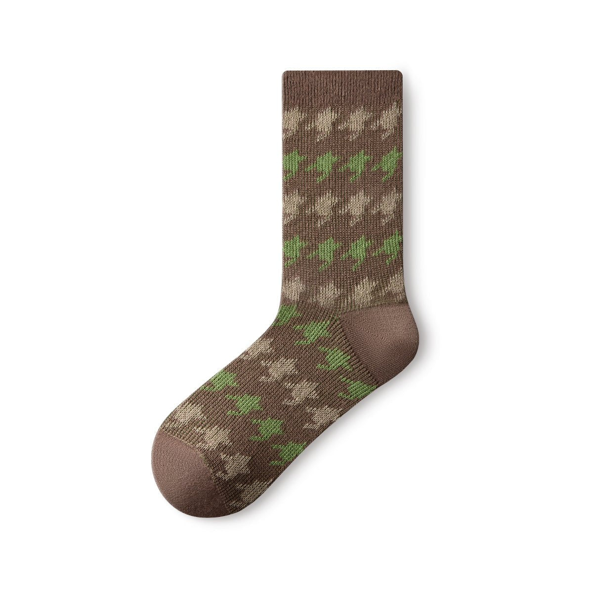 Women's Earth Tone Heritage Pattern Wool Mid - Calf Socks - 5 Pair Winter Set