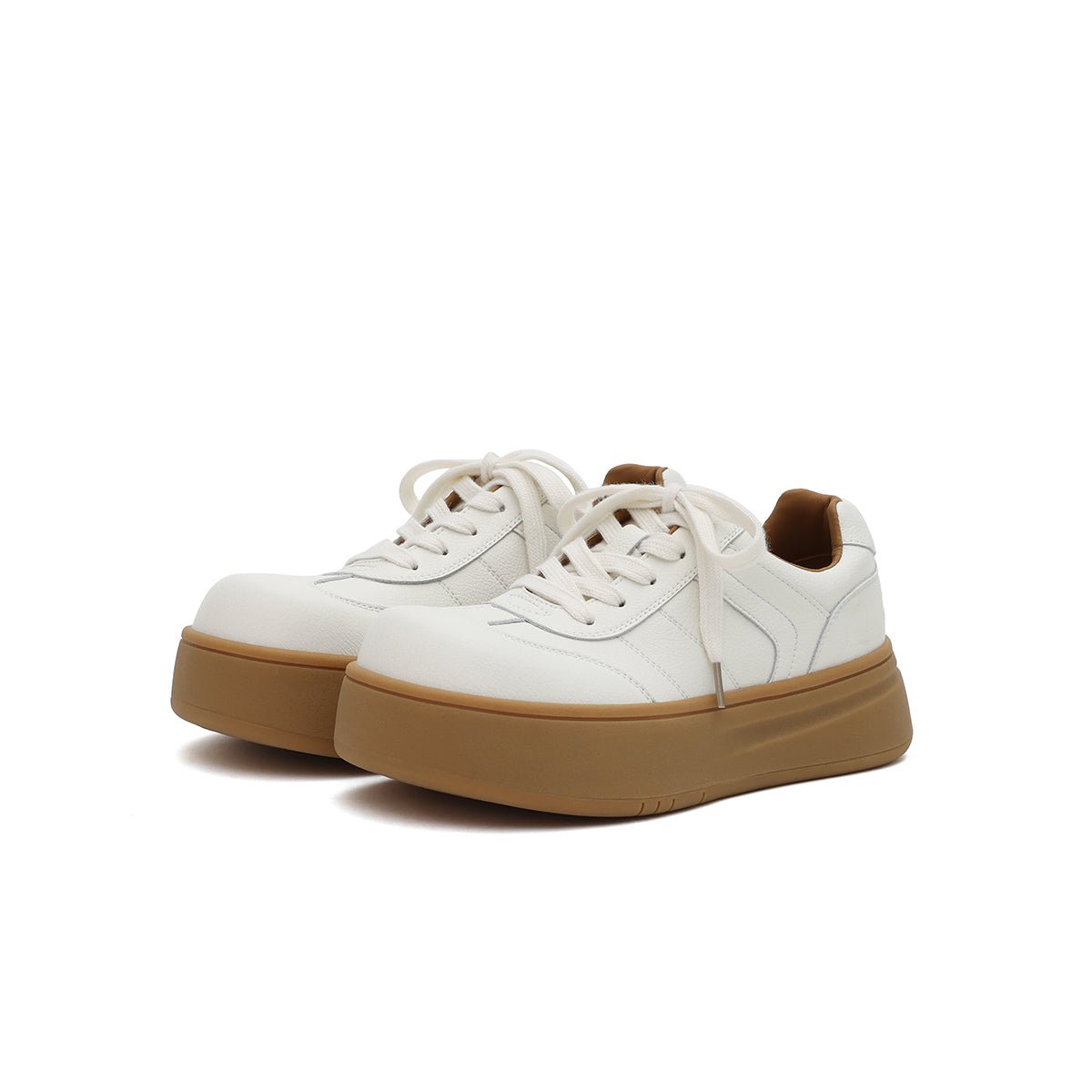 Women's Elevated Leather Platform Sneakers – Gum Sole