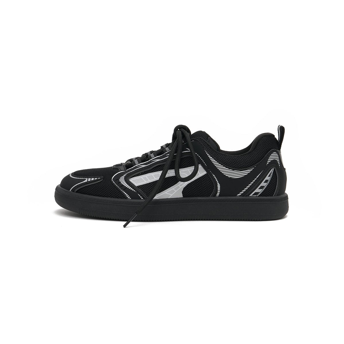 Women’s Flat Technical Mesh Sneakers – Graphic Panel Trainers