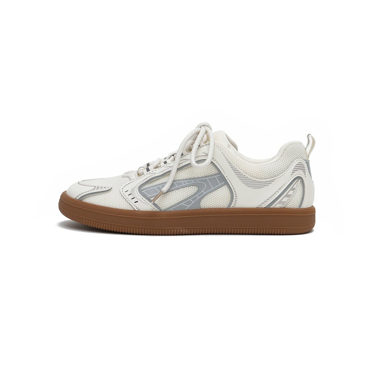 Women’s Flat Technical Mesh Sneakers – Graphic Panel Trainers