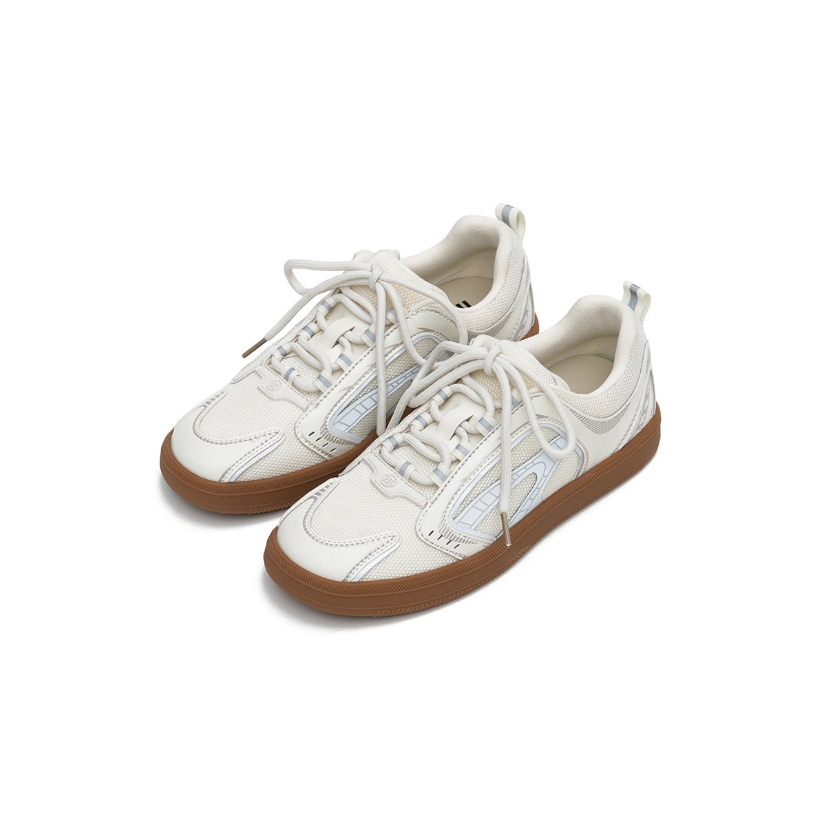 Women’s Flat Technical Mesh Sneakers – Graphic Panel Trainers