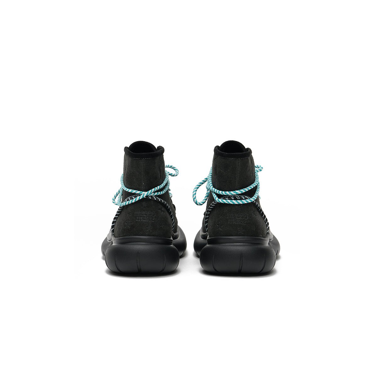 Women's Fleece - Lined Star Suede Platform Ankle Boots – Beaded Rope Lace Chunky Boots