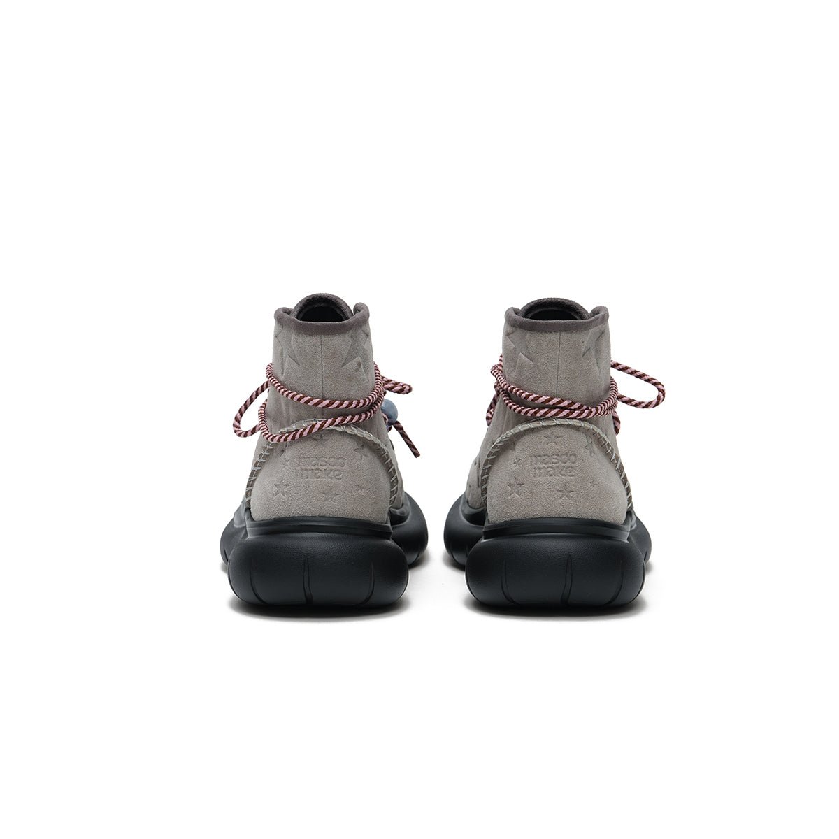 Women's Fleece - Lined Star Suede Platform Ankle Boots – Beaded Rope Lace Chunky Boots