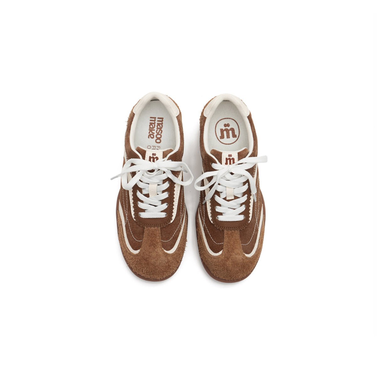 Women's Fuzzy Suede Star GAT Flat Sneakers – Retro Colorblock Trainer Shoes