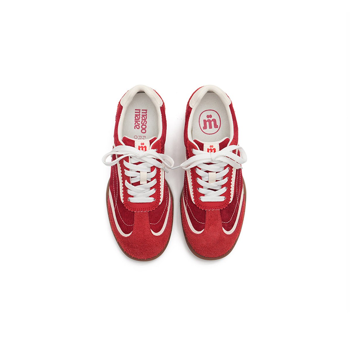 Women's Fuzzy Suede Star GAT Flat Sneakers – Retro Colorblock Trainer Shoes