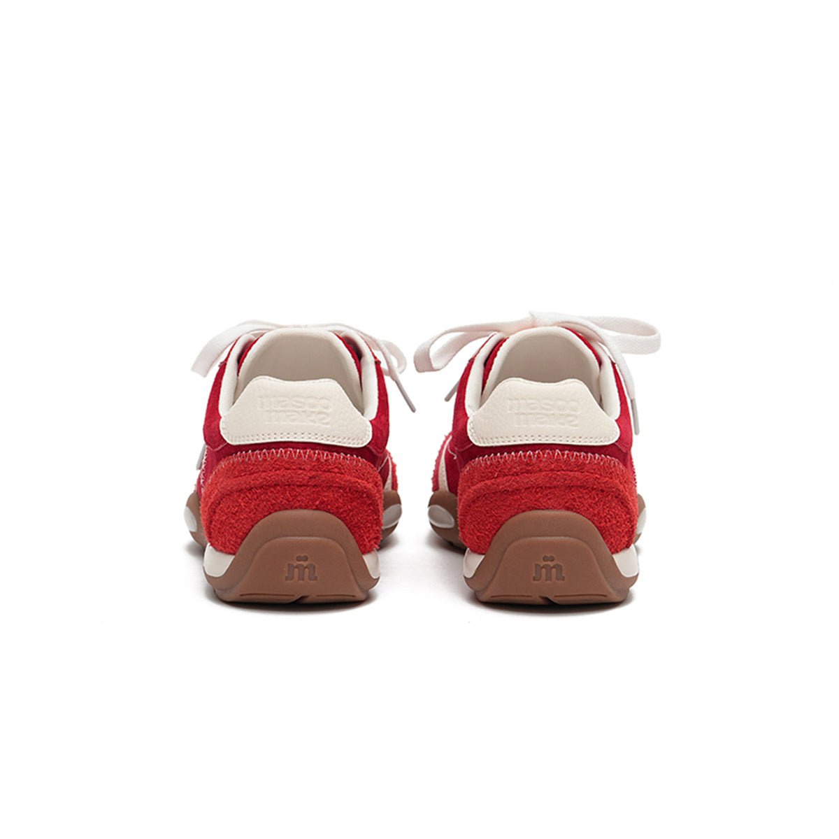 Women's Fuzzy Suede Star GAT Flat Sneakers – Retro Colorblock Trainer Shoes