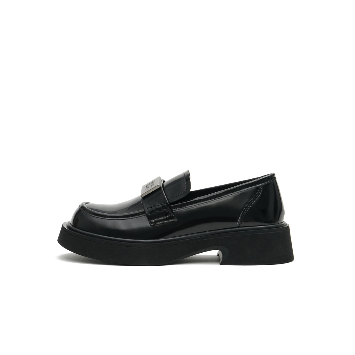 Women’s Glossy Leather Platform Loafers – British Style Slip - Ons