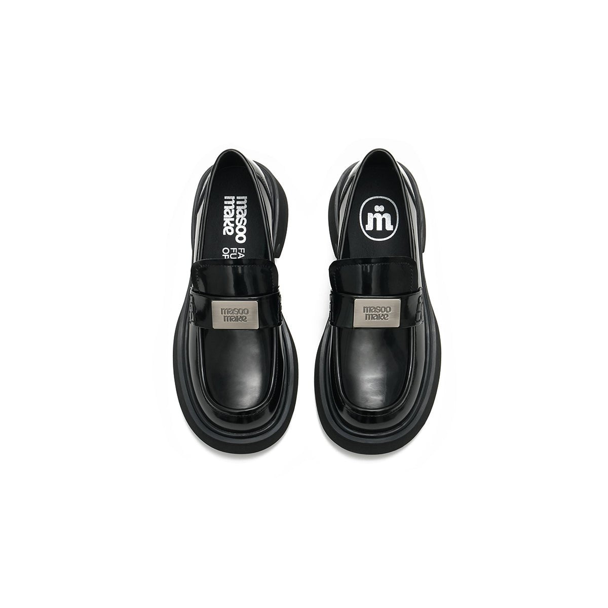 Women’s Glossy Leather Platform Loafers – British Style Slip - Ons